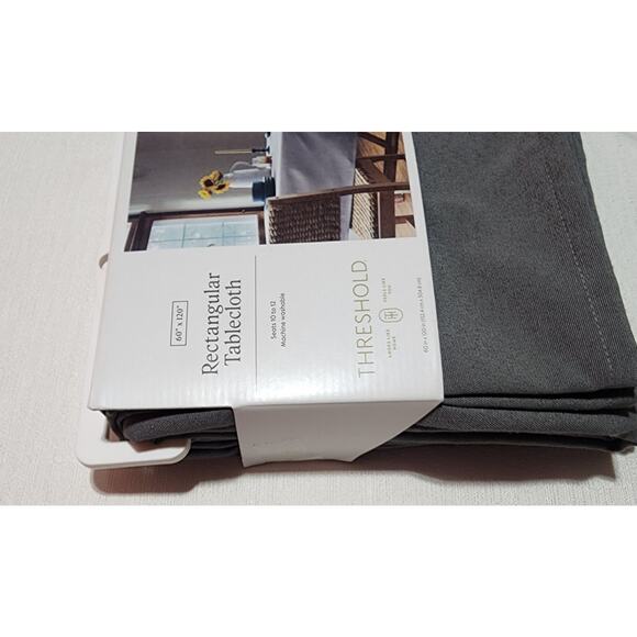 Threshold rectangular tablecloth W60'' x L120'' gray - Picture 5 of 6